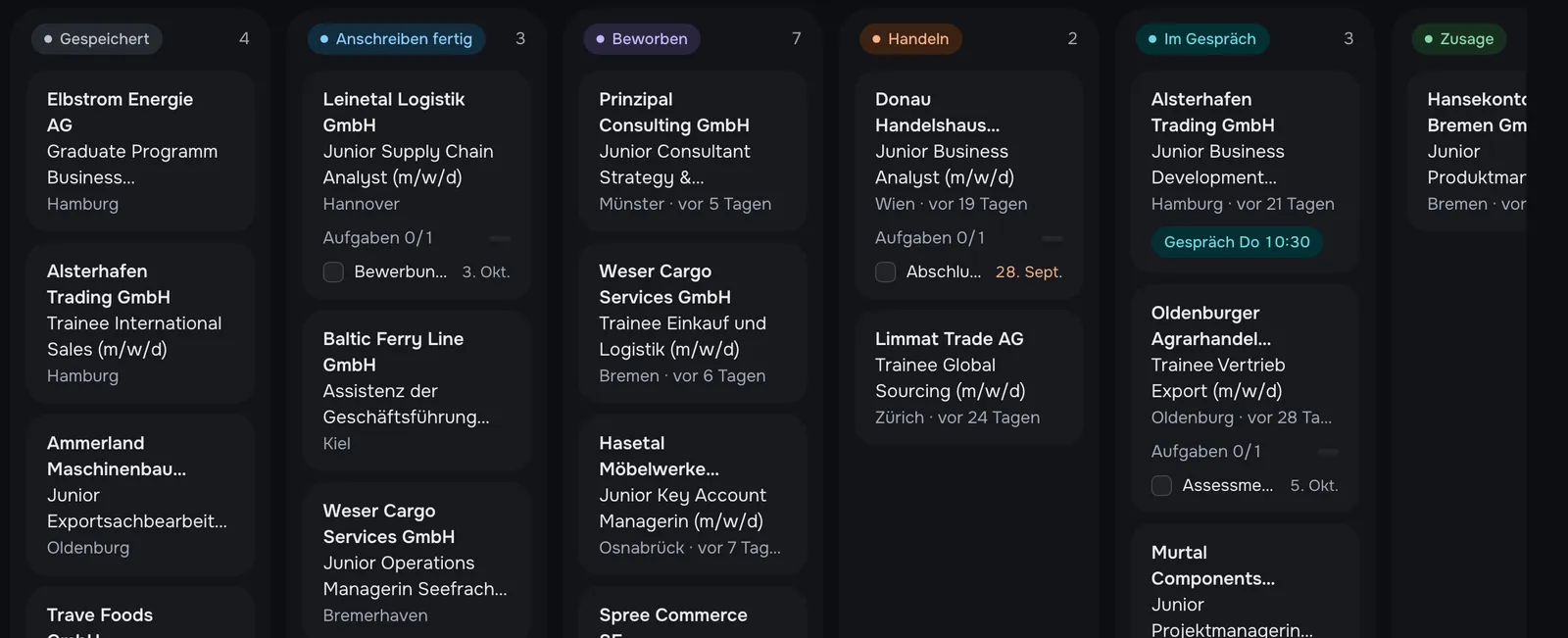 The applications as a board