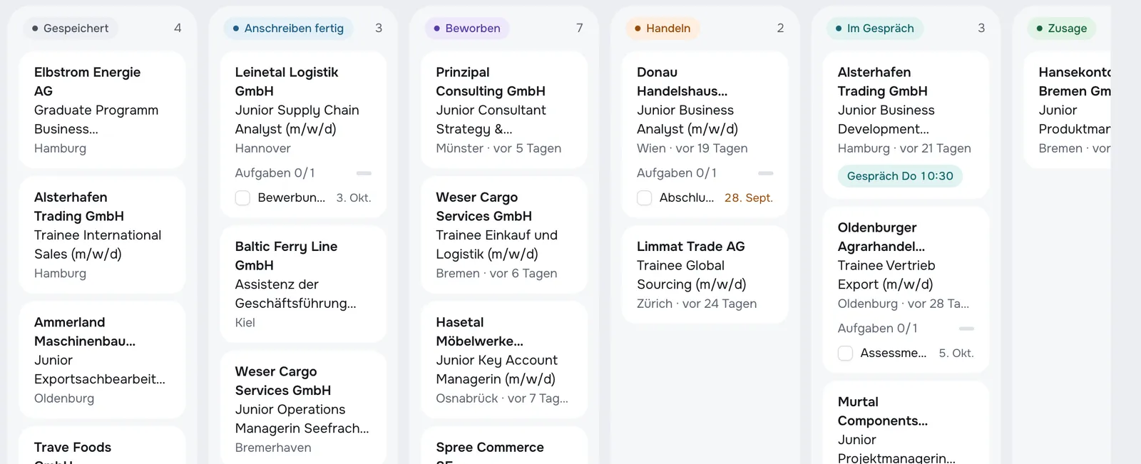 The applications as a board